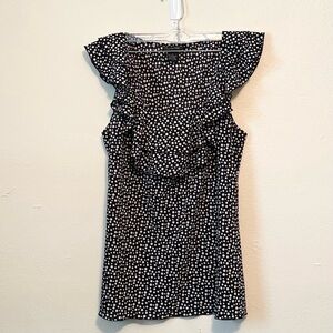 Spense Polka Dot Ruffled Top Size Large